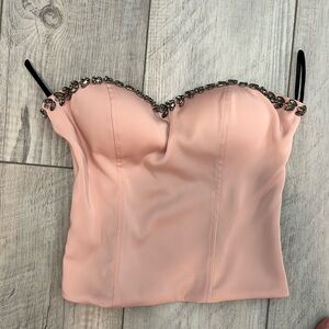 Bebe corset/cami top with rhinestones